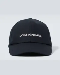 Dolce & Gabbana Cappello da baseball in cotone con logo Blu