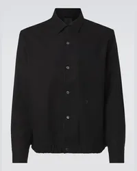 Givenchy Giacca camicia in flanella di lana Nero