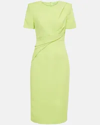 Roland Mouret Abito midi in lana e seta arricciata Verde