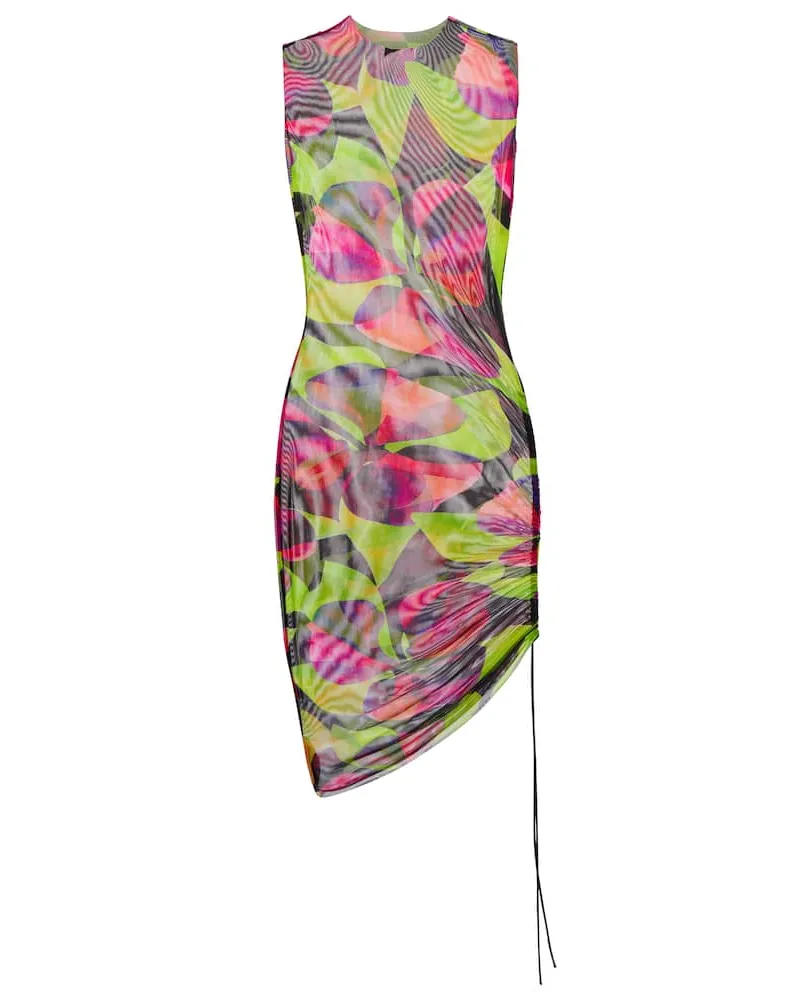 Louisa Ballou Miniabito in mesh con stampa Multicolore