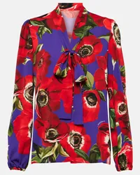 Dolce & Gabbana Blusa in misto seta con stampa Multicolore