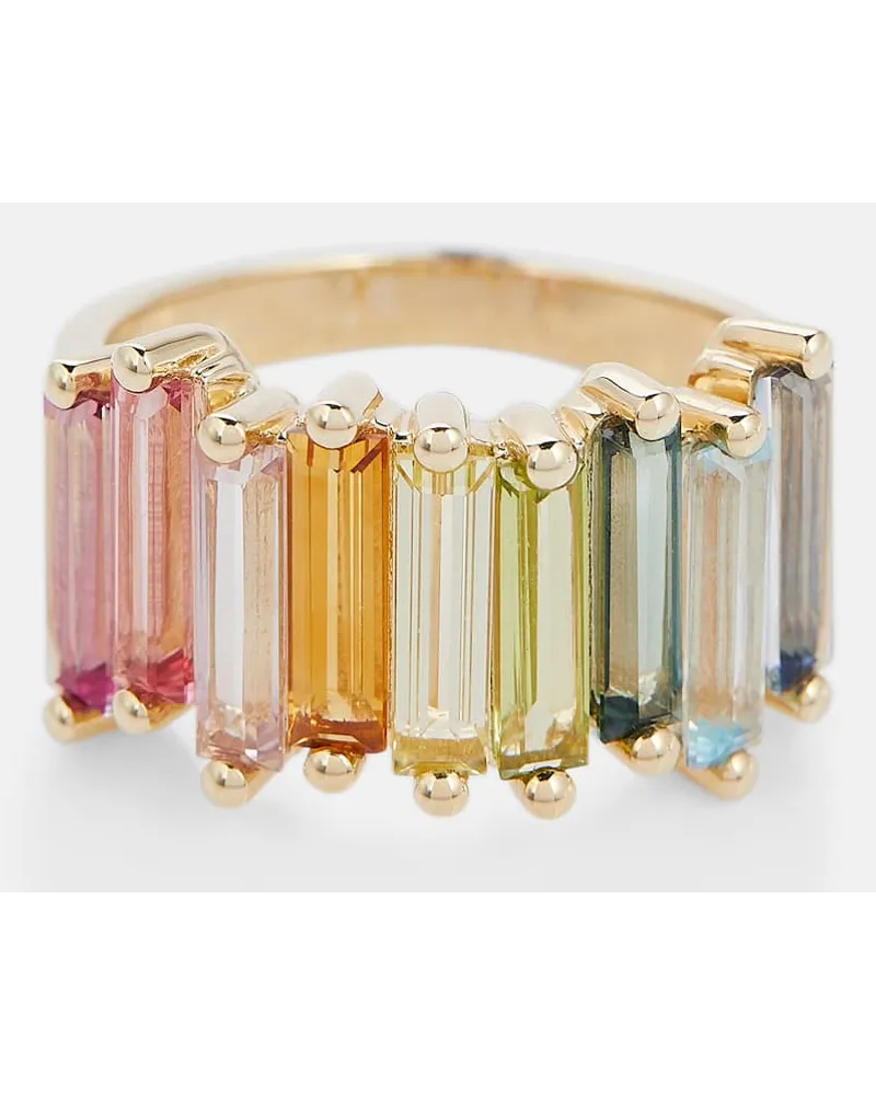 Suzanne Kalan Anello Rainbow in oro 14kt con topazi Multicolore