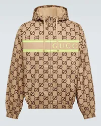 Gucci Felpa in nylon GG con zip e cappuccio Multicolore