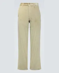 Loewe Pantaloni in velluto a coste a vita alta Beige