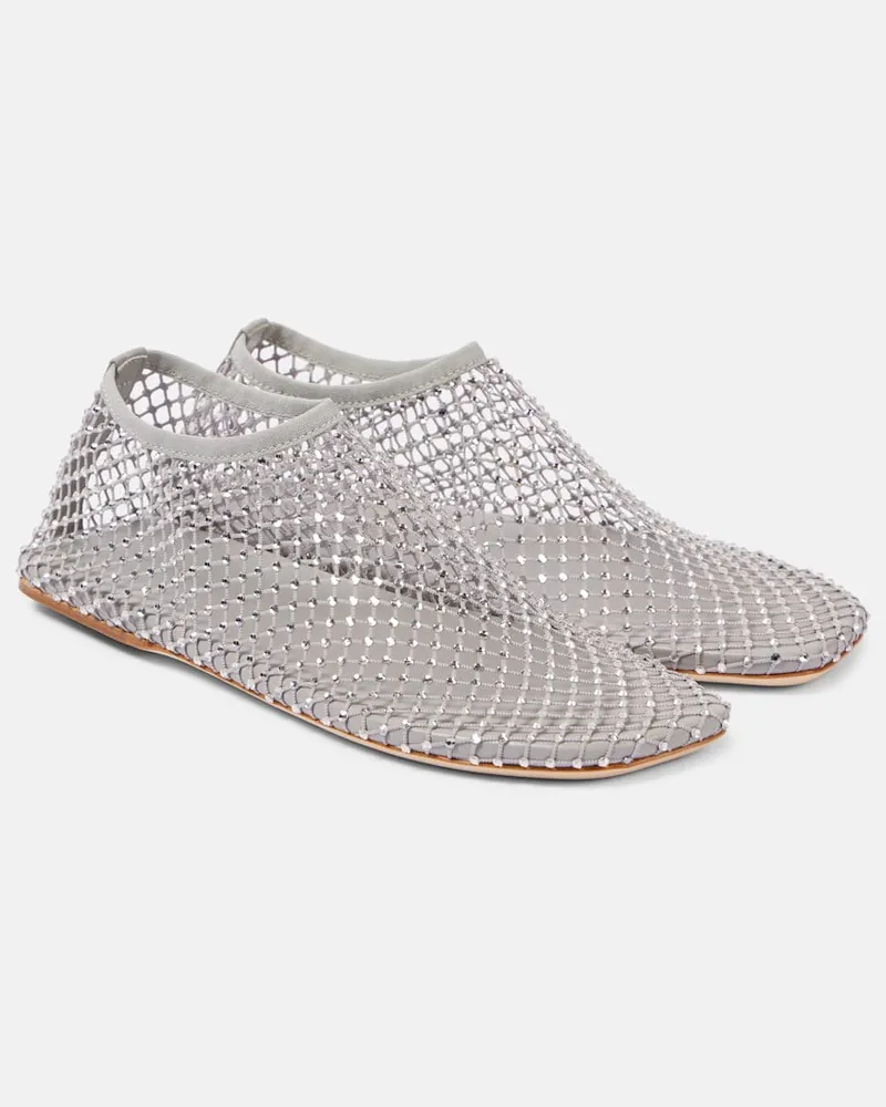 Christopher Esber Ballerine Minette in mesh Argento