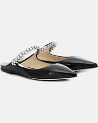 Jimmy Choo Slippers Bing in vernice con cristalli Nero