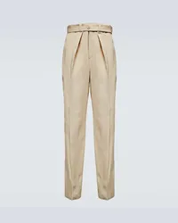 Jil Sander Pantaloni in misto seta Beige