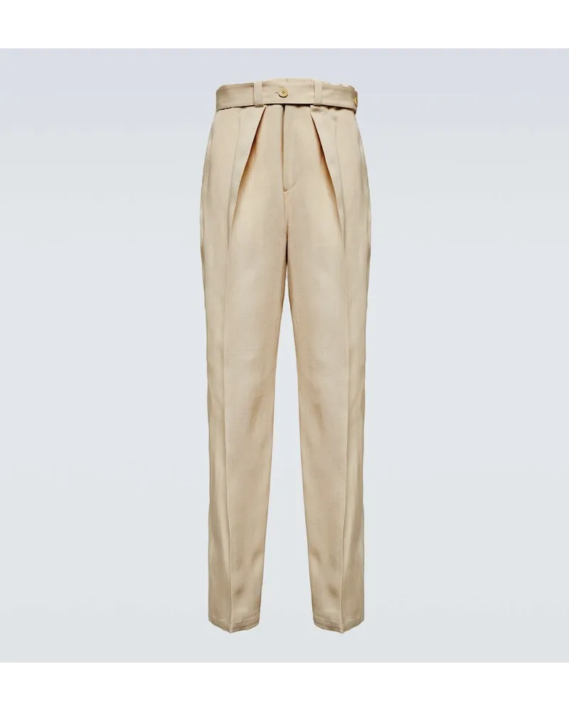 Jil Sander Pantaloni in misto seta Beige