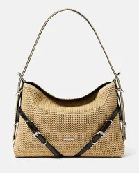 Givenchy Borsa a spalla Plage Voyou Medium in rafia Beige