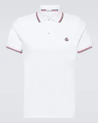 Moncler Polo in cotone piqué Bianco