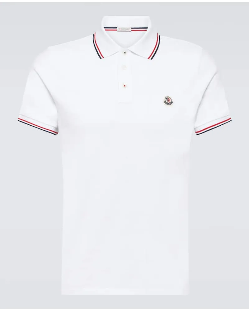 Moncler Polo in cotone piqué Bianco