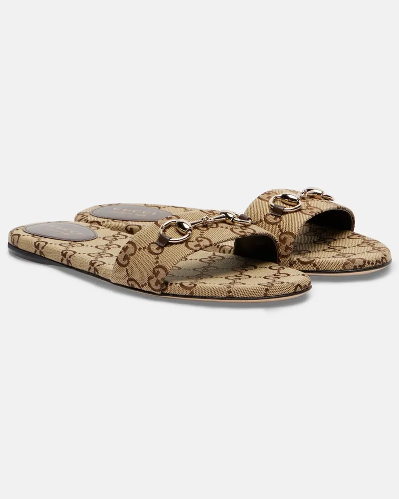 Gucci Sandali Horsebit in canvas GG Multicolore
