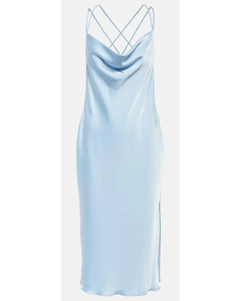ROTATE Birger Christensen Abito midi da sposa Grace in raso Blu