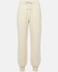 Loro Piana Pantaloni sportivi in cotone e cashmere Bianco