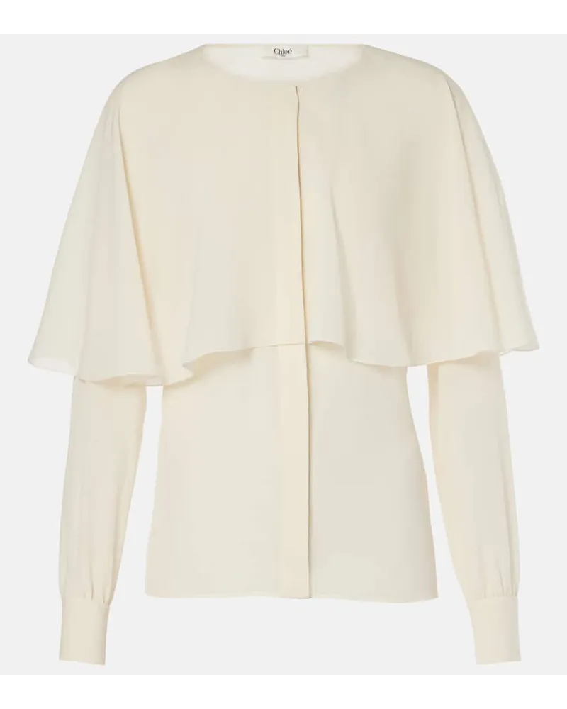 Chloé ChloÃ© Blusa in chiffon di seta Bianco