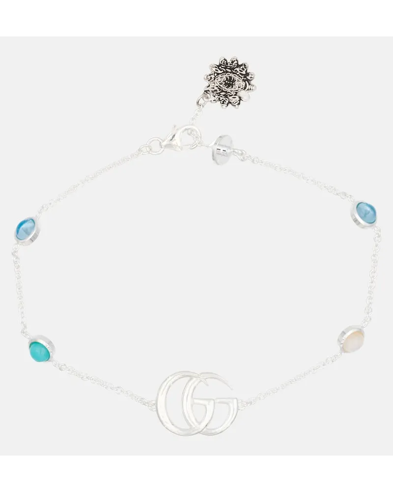 Gucci Bracciale GG Marmont Flower in argento sterling Argento