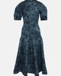 Erdem Abito midi Lorelei in denim con stampa Blu