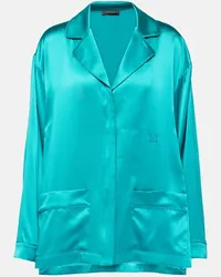 Max Mara Camicia pigiama Elegante Vasaio in seta Blu