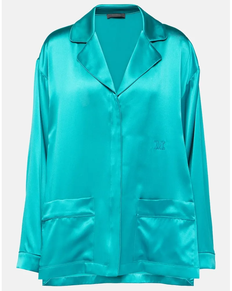 Max Mara Camicia pigiama Elegante Vasaio in seta Blu