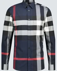 Burberry Camicia Somerton a quadri Blu