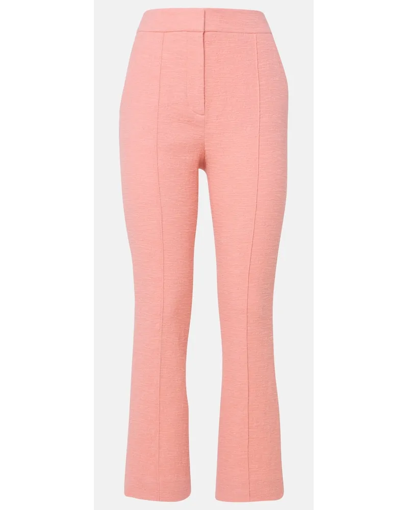 Veronica Beard Pantaloni flared Tani in cotone Rosa