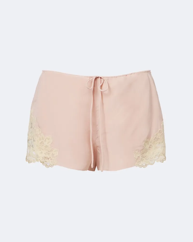 De La Vali Shorts Elia in crêpe de chine con pizzo Rosa
