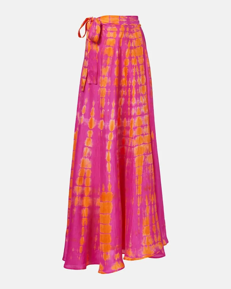 Anna Kosturova Gonna a portafoglio in seta tie-dye Multicolore