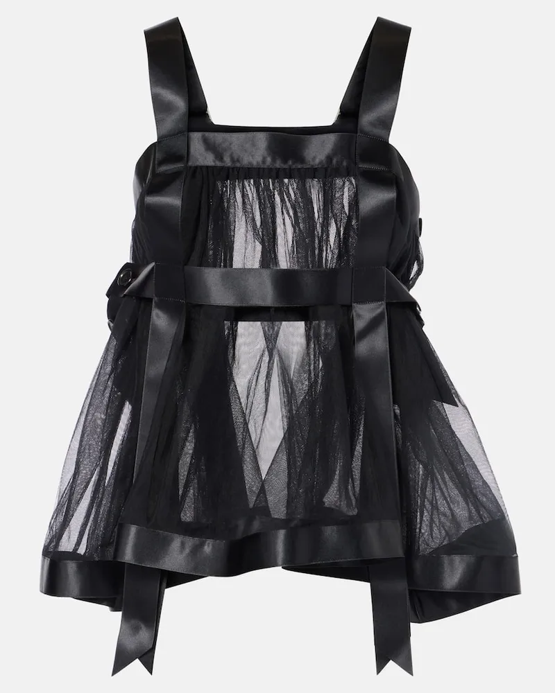 Noir Kei Ninomiya Top in tulle Nero