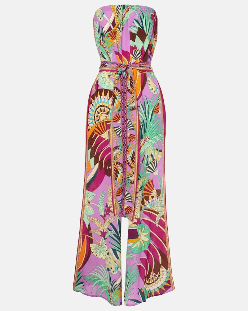 Camilla Jumpsuit in seta con stampa Multicolore