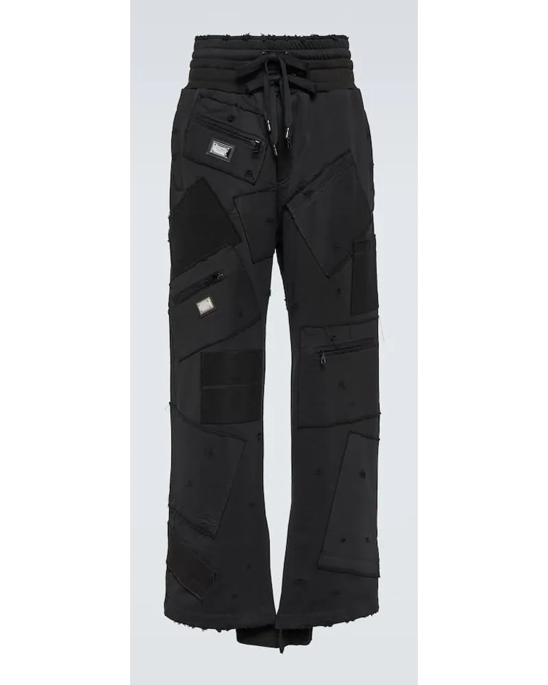 Dolce & Gabbana Joggers in jersey con logo Nero