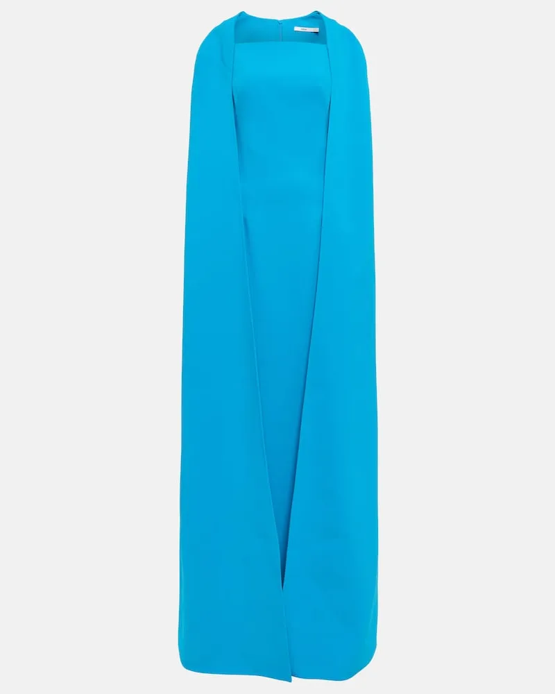 Safiyaa Abito lungo in crÃªpe con mantella Blu