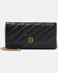 Balenciaga Portafoglio Crush in pelle con tracolla Nero