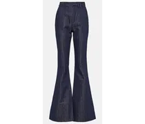 Jeans flared in Lurex® a righe