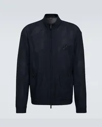 Giorgio Armani Giacca blouson con ricamo Blu