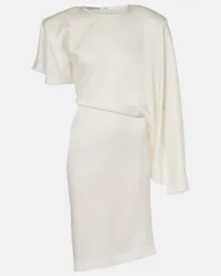 Stella McCartney Abito midi asimmetrico in crêpe e raso Bianco