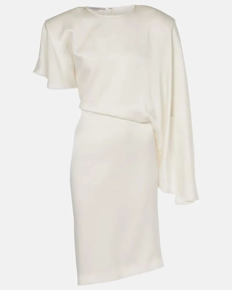 Stella McCartney Abito midi asimmetrico in crÃªpe e raso Bianco