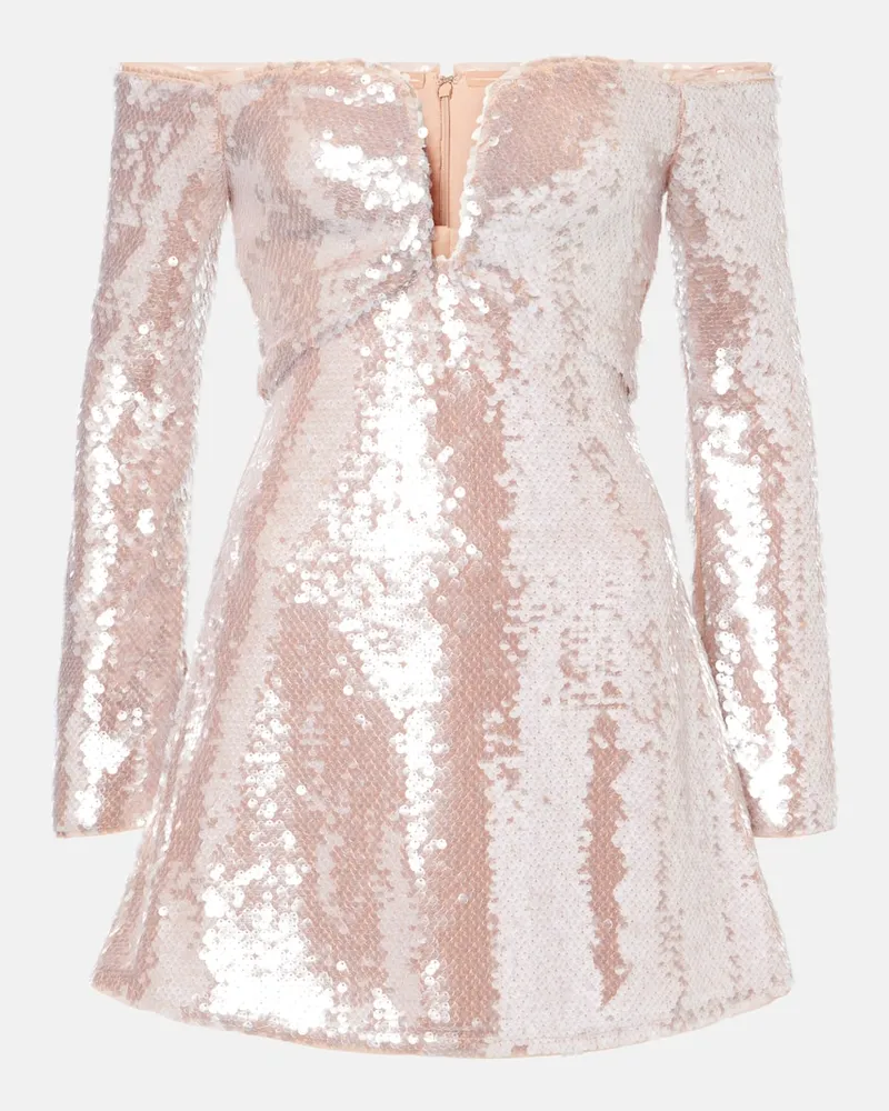 Self-Portrait Abito corto off-shoulder Beige