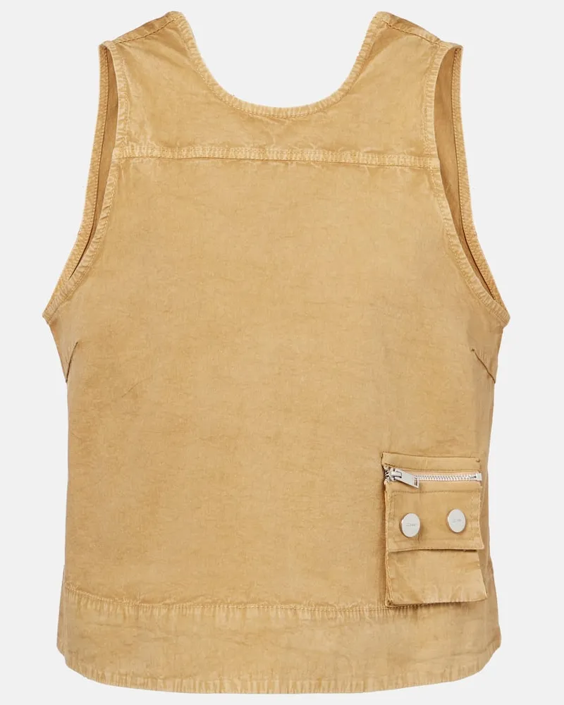 Ganni Top in misto cotone Beige