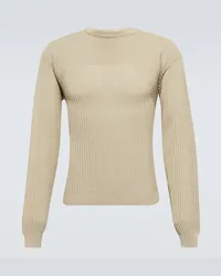 Rick Owens Pullover in cotone a coste Neutro