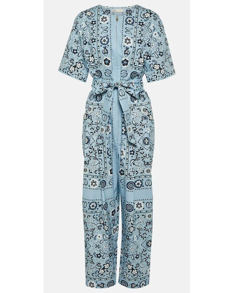 Tory Burch Jumpsuit in cotone con stampa Blu