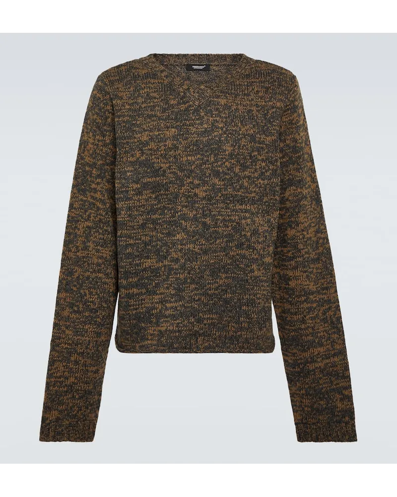 Undercover Pullover in lana con intarsi Marrone