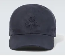 Cappello da baseball in suede con logo