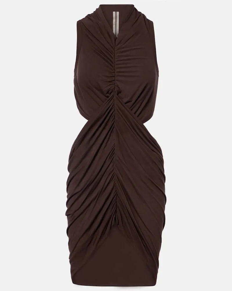 Rick Owens Abito corto Sunpeel con cut-out Marrone