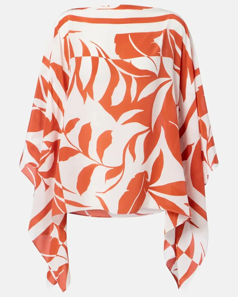 Max Mara Blusa Tambuto in seta con stampa Rosso