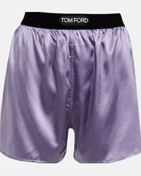 Tom Ford Shorts in raso di misto seta Viola