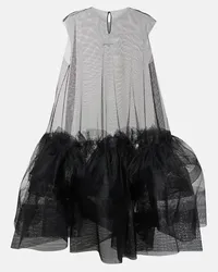 Maison Margiela Abito midi in tulle con fiocco Nero