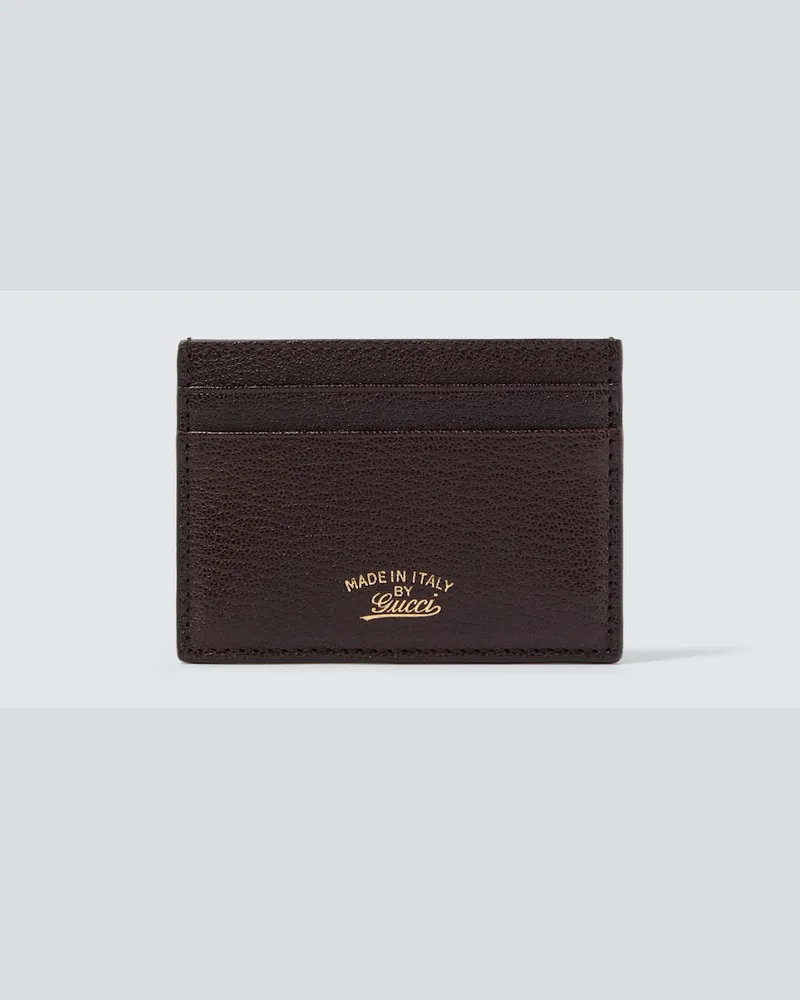 Gucci Portacarte Lira in pelle Marrone
