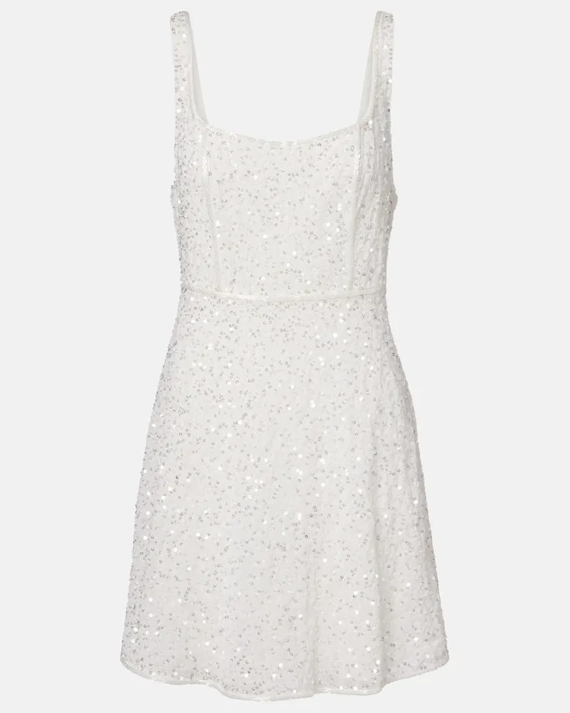 RIXO Abito corto Ronan con paillettes Bianco