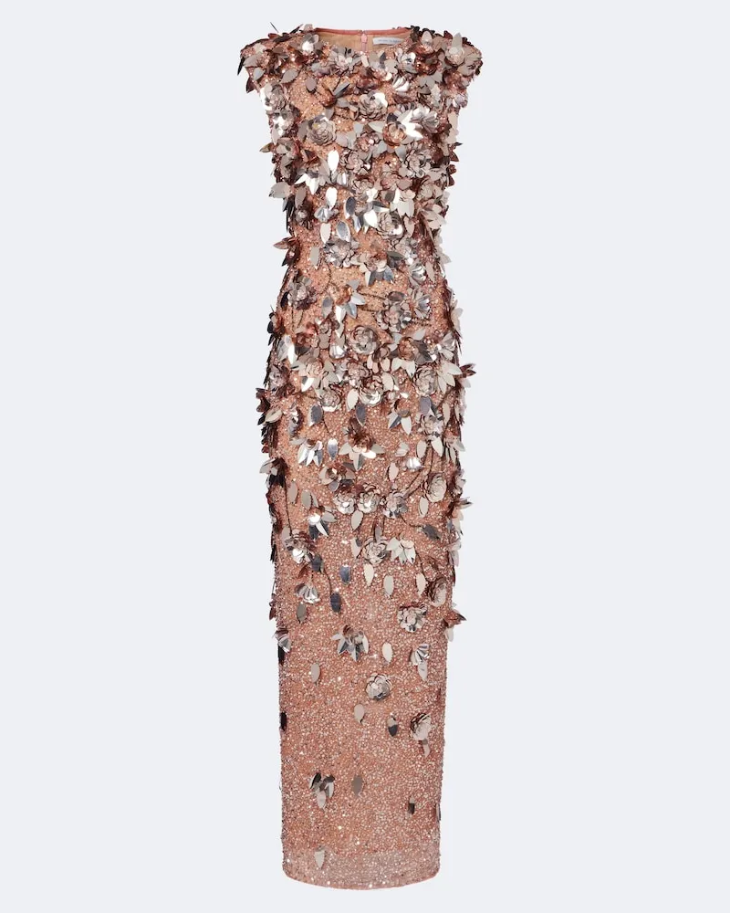 Rachel Gilbert Abito lungo Hugo con paillettes Rosa