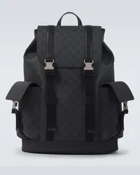 Gucci Zaino GG in canvas con pelle Nero